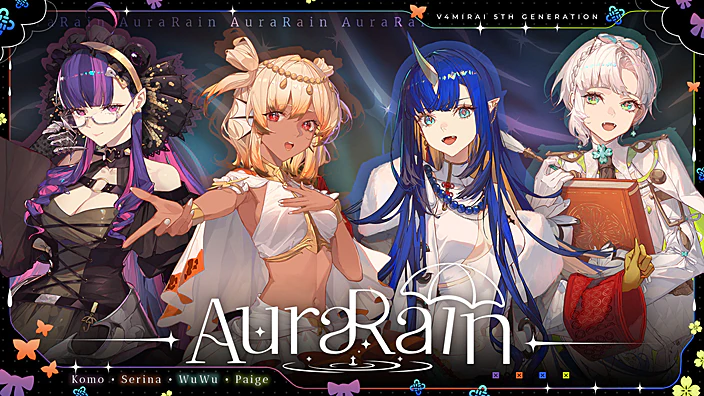 アイキャッチ：V4Miraiから第5期生が4人組ユニット「AuraRain」としてデビュー