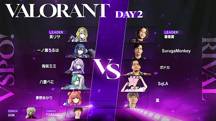 VSPO! SHOWDOWN 2026:VALORANT出場メンバー (Day2)