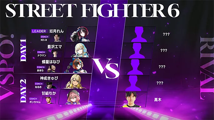 VSPO! SHOWDOWN 2026：Street Fighter 6出場メンバー