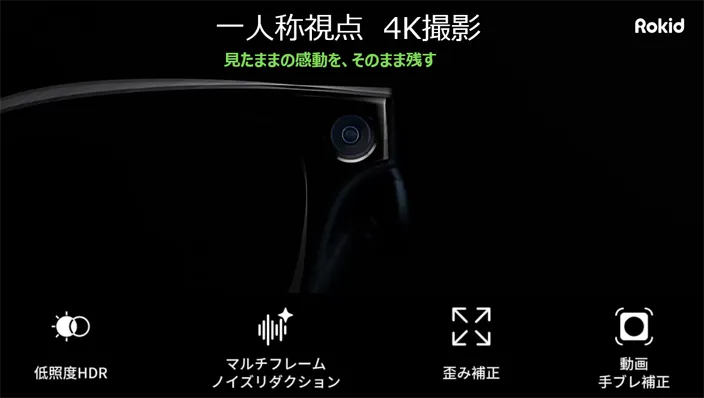 Rokid スマートAIグラス：1200万画素FPVカメラ内蔵