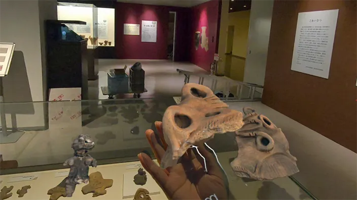 【画像1】 MR(Mixed Reality)を活用して、現実の展示空間に高精細な3DCGコンテンツを表示・共有