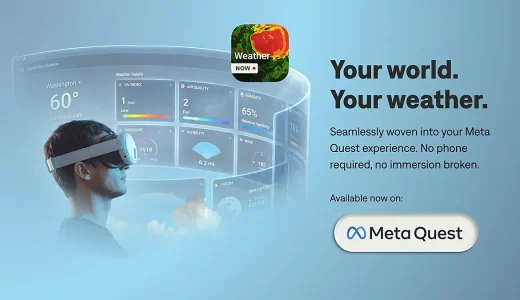 VRで天気を確認。Meta Questアプリ『Weather Now』がリリース