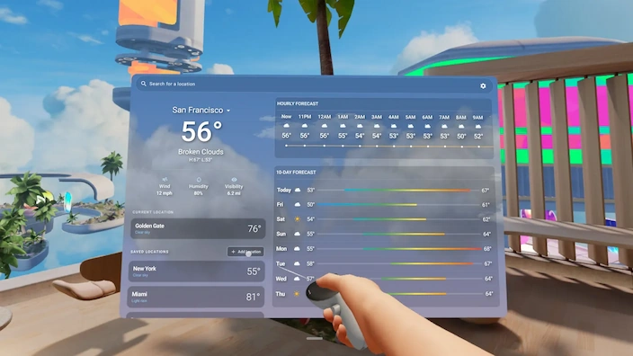 『Weather Now』アプリ画面(1)