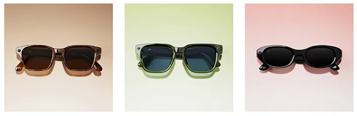 Meta Glasses、第1弾の3つのフレームデザイン(Meta Adventure、Meta Fury、Meta Glasses by Kylie)