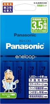 パナソニック エネループ スタンダードモデル 充電器セット 単3形充電池 4本付き K-KJ83MCD40