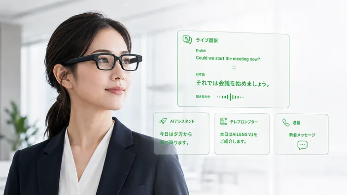 アイキャッチ：76言語対応のAIスマートグラス「AiLENS V1」国内販売開始