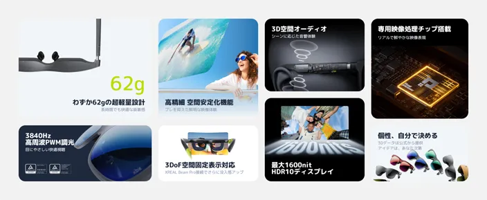 XREAL、ARグラス「xbx a01+」着用イメージ
